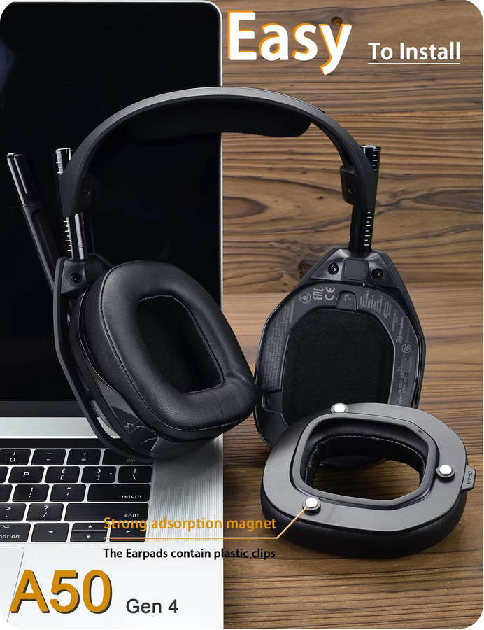 Hochwertige Ersatz-Ohrpolster und Stirnband-Kissen in Schwarz für Astro A50 GEN4 Headset Zubehör - Bild 3
