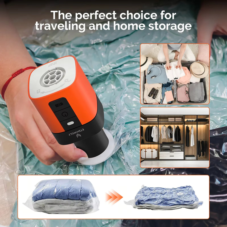 ETENWOLF AIR 3SE Elektrische Outdoor-Luftpumpe mit 1300mAh Akku in Orange für Luftmatratzen, Schwimmreifen und Isomatten - Bild 6