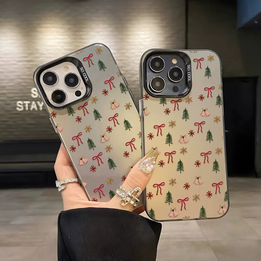 Stoßfeste iPhone Handyhülle mit Schneeflocken und Schleife in Multicolour für Apple iPhone 11 bis iPhone 17 Pro Max - Bild 4