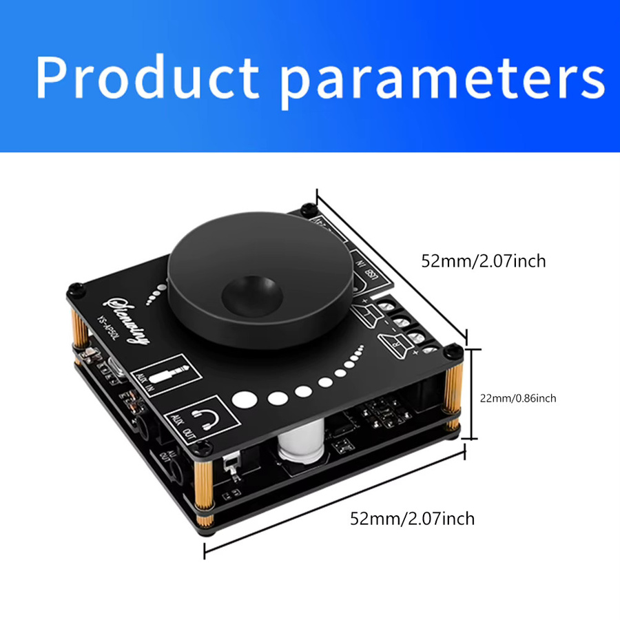 YS-AP50L Digitaler 2,1 Kanal Verstärker mit Bluetooth, USB und 3,5mm Aux, 50W Stereo Amp in Schwarz - Bild 6