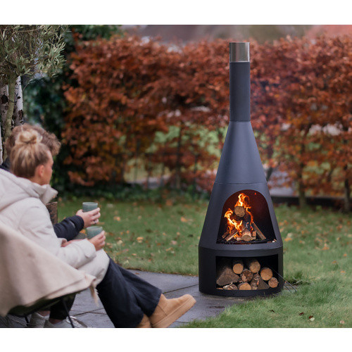 Redfire Gartenkamin Kingston Extra Large in Schwarz aus Stahl, B/T/H: 60 x 60 x 160 cm - Bild 2