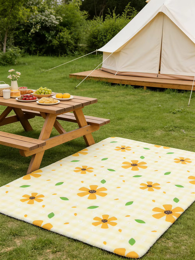 Personalisierte Outdoor-Decke von SRH mit floralem Design in Multicolour, thermisch isoliert und wasserabweisend, B/T: 150 x 100 cm - Bild 4
