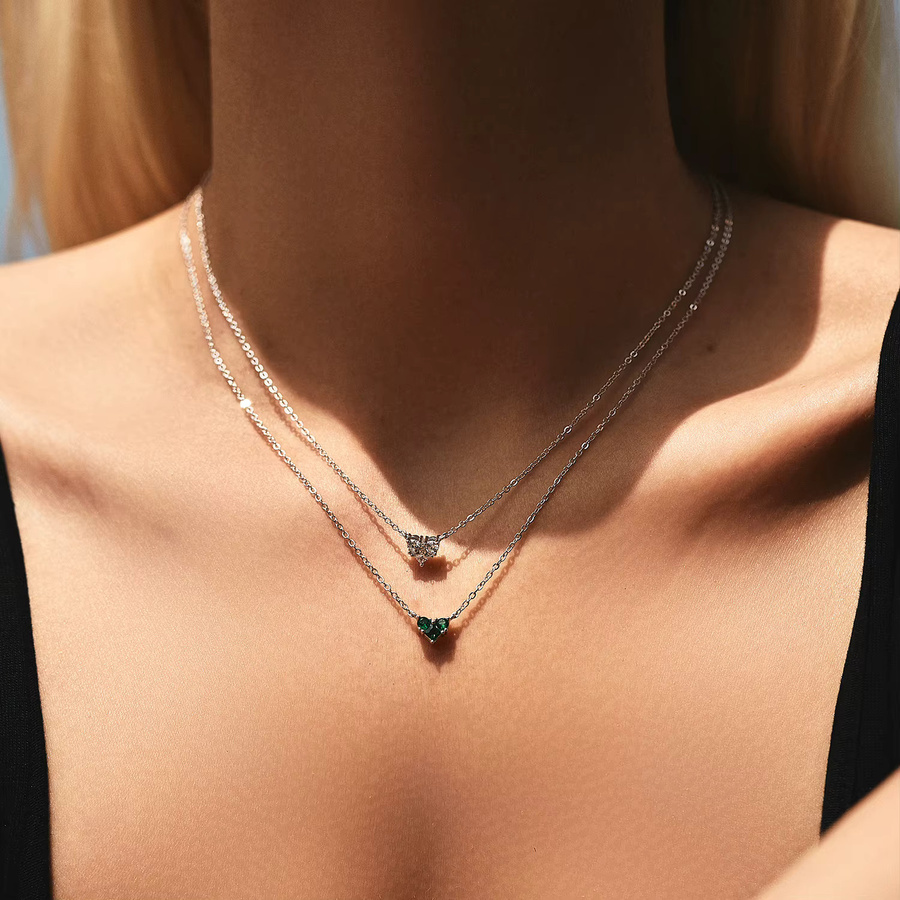 MODIAN Halskette mit Herz-Anhänger, 925 Silber, Zirkonia, Damen - Bild 2