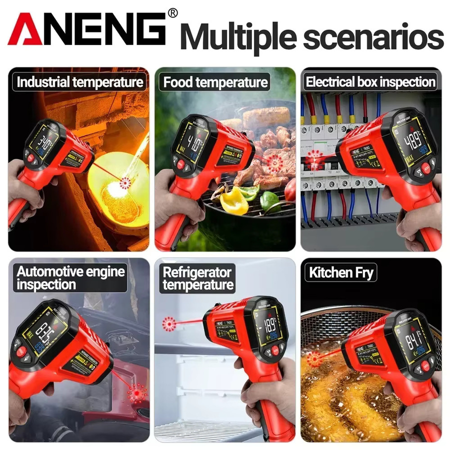 ANENG Digitales Infrarot-Thermometer berührungslos mit Pyrometer-Funktion und Hygrometer für industrielle Messungen von -50 bis 600 ℃ - Bild 4