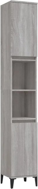 vidaXL Badschrank Sonoma Grau aus Holzwerkstoff mit Regalfächern, B/T/H: 30 x 30 x 190 cm - Bild 1