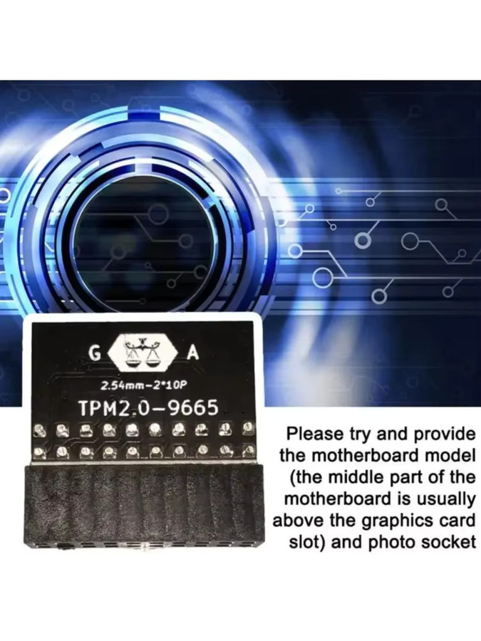 TPM 2.0 Sicherheitsmodul für ASUS in Schwarz – Win11-kompatibler 20-Pin PCB-Ersatz für Verschlüsselung und Schutz - Bild 6
