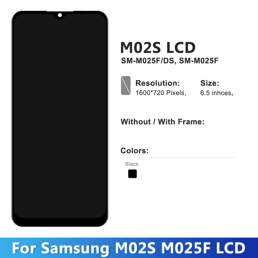 Samsung M02S LCD-Bildschirm mit Rahmen, 6,5 Zoll digitaler Touchscreen in Schwarz, kompatibel mit SM-M025F/DS - Bild 3