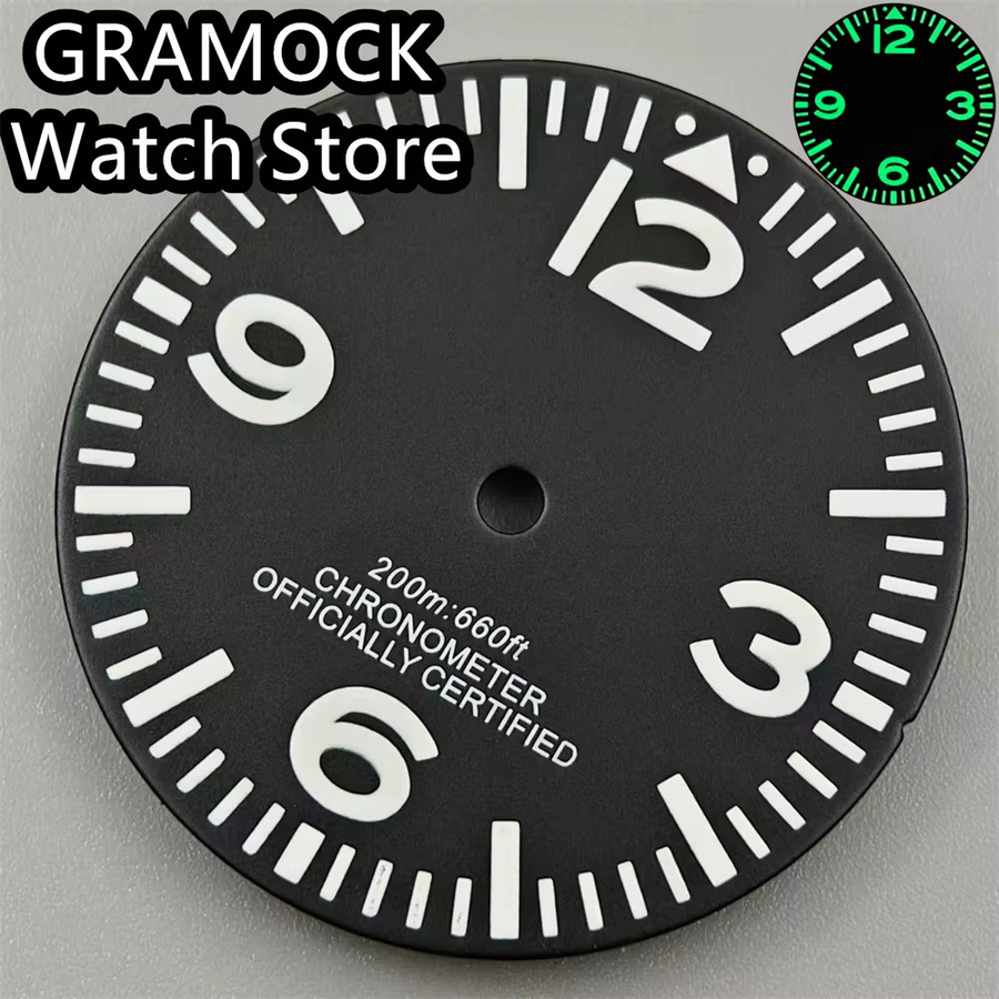 GRAMOCK Zifferblatt, 29 mm, C3 Super Green Luminous - Bild 3