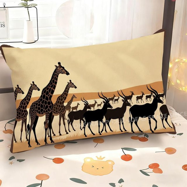 JMG Clothing Kissenbezug mit afrikanischem Tiermuster in Beige, Rechteckig, B/H: 60 x 40 cm - Bild 1
