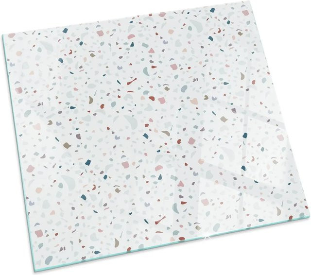 Tulup Glasplatte für Kaminöfen mit Muster in Weiß, B/B/H: 60 x 60 x 0 cm - Bild 1