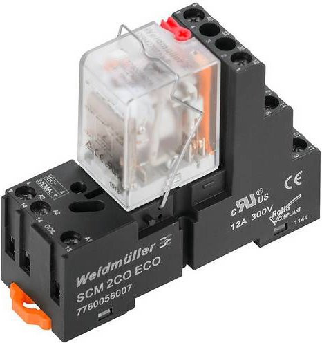 Weidmüller DRMKIT Koppelrelais 230V AC 10A 2 Wechsler Schwarz 10 Stück - Bild 1