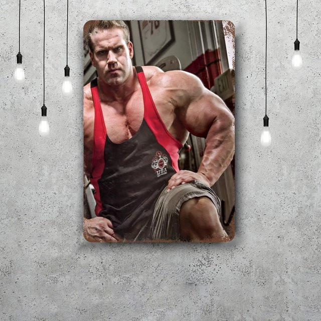 KKJHF WALL Jay Cutler Bodybuilder Vintage Metallschild Retro Wandkunst Deko, B/H: 30 x 20 cm, Multicolor - Bild 1