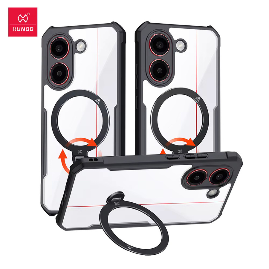 Xundd Schutzhülle für POCO X8 Pro und POCO X8 Pro Max 5G, stoßfeste Airbag-Schutzhülle mit Kameraschutz, transparent/schwarz - Bild 4