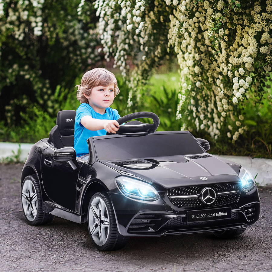 AIYAPLAY Elektroauto für Kinder, Schwarz, mit Fernbedienung, LED-Scheinwerfern, Sicherheitsgurt, Hupe, Musik, ab 3 Jahre - Bild 2