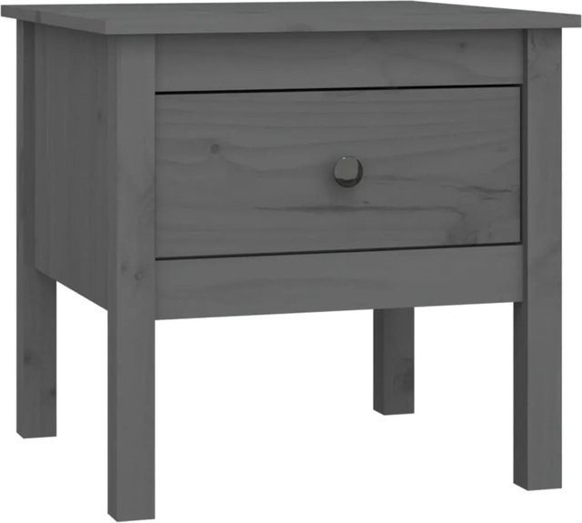 vidaXL Beistelltisch aus Massivholz Kiefer in Grau B/T/H: 50 x 50 x 49 cm - Bild 1