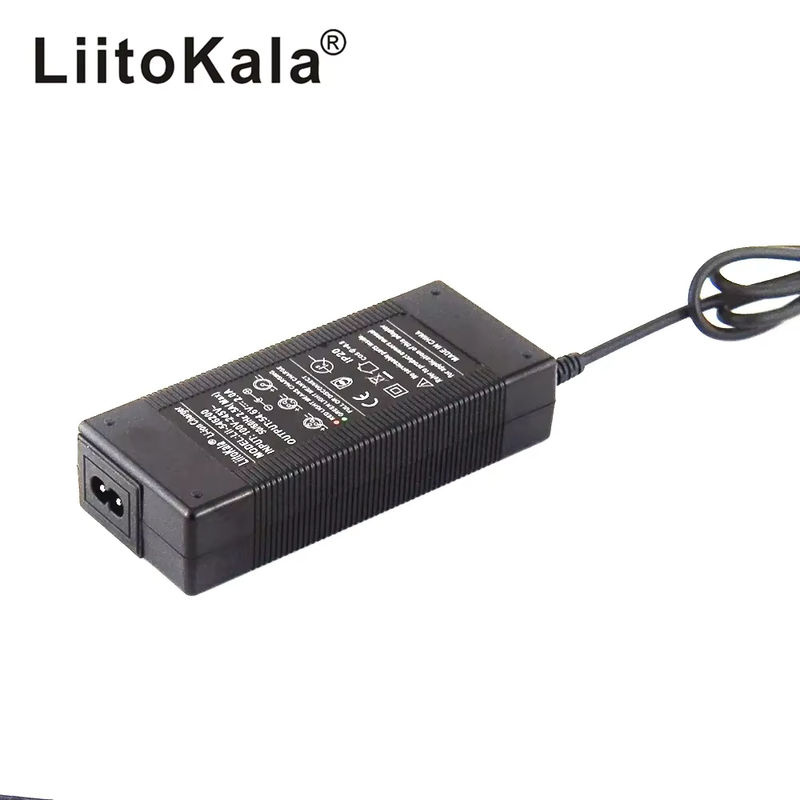 LiitoKala Lithium-Ionen-Akku-Ladegerät 48V 2A mit 54,6V Ausgang und 5,5x2,1mm Barrel-Plug Anschluss, Schwarz - Bild 3