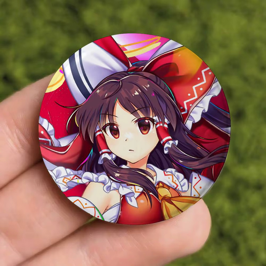 Bilibili Anstecknadel Reimu Hakurei Anime, Runde Brosche - Bild 5