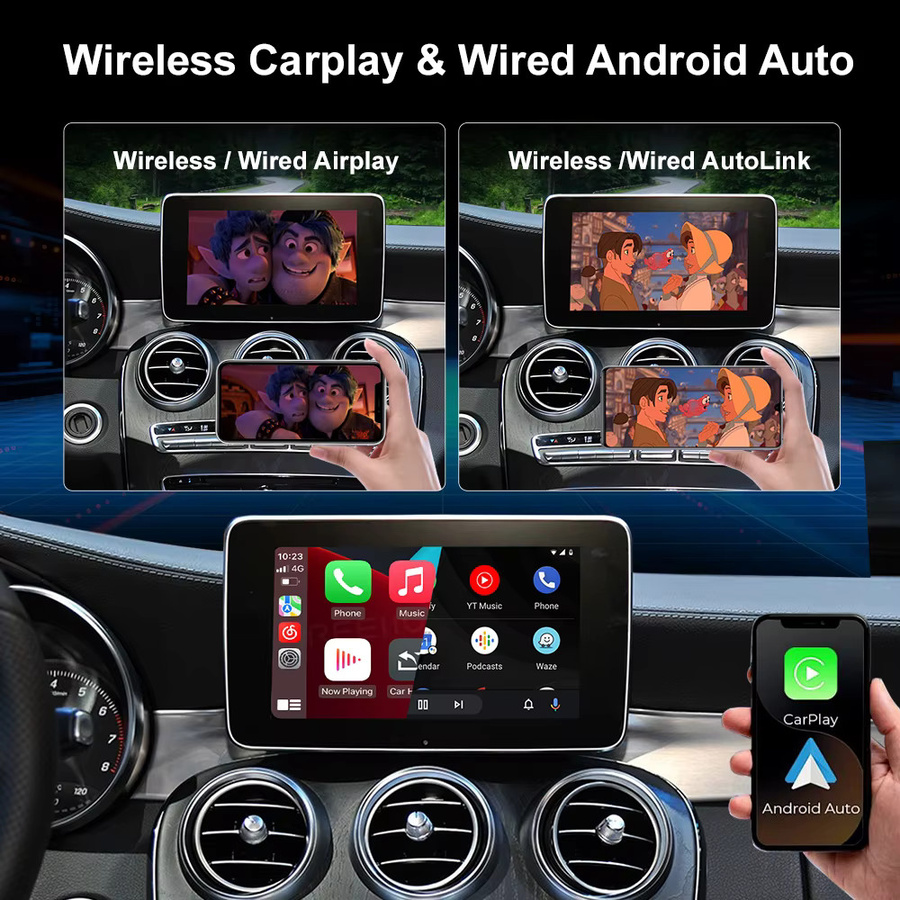 REEIIO Kabelloses CarPlay und Android Auto Modul für Mercedes Benz NTG4.5 und NTG5.0 Systeme in Silber mit Wi-Fi und Bluetooth - Bild 2