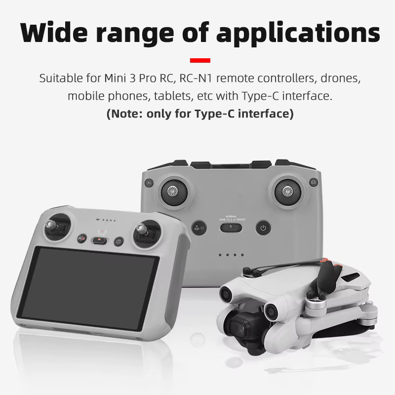 DJI Silikon Staubstecker Typ-C Abdeckung für Mini 3 Pro Körper und RC-N1/DJI RC Fernbedienung in Transparent - Bild 3