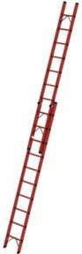 MUNK Vollkunststoff Sprossen-Schiebeleiter mit Seilzug, 2-teilig, 2 x 10 Sprossen, Rot - Bild 1