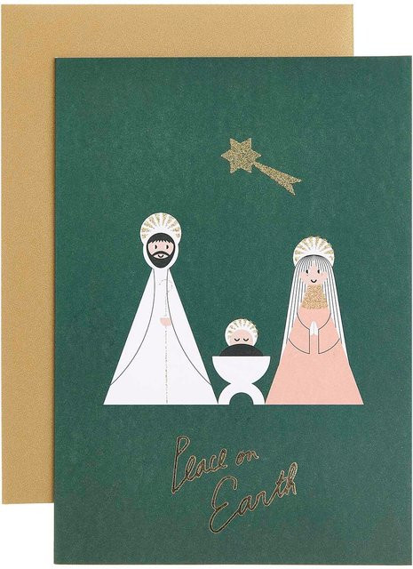 Rico Design Paper Poetry Grußkarte Holy Family in Grün, Format B6 - Bild 1