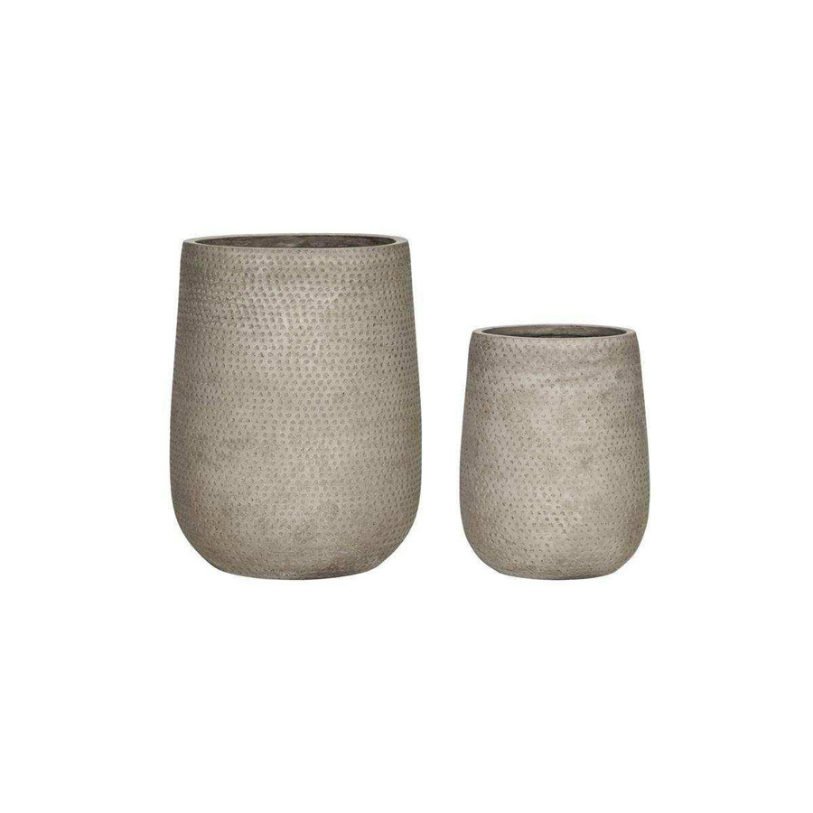 House Doctor Pflanztopf Ardo aus Zement in Beige und Grau, Durchmesser: 49 cm, Höhe: 38 cm - Bild 1