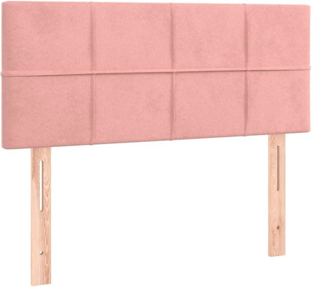 vidaXL LED Kopfteil aus Samt in Rosa mit USB-Ladeport und integrierter Beleuchtung, B/T/H: 90 x 5 x 78-88 cm - Bild 1