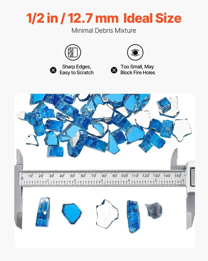 Buying Solutions, MB Kaminglassteine aus gehärtetem Feuerglas in Pazifikblau, 4,5 kg - Bild 3