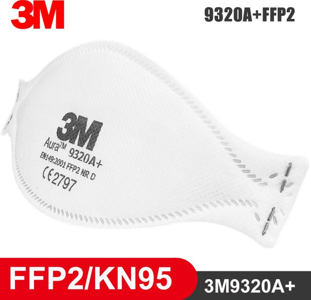 3M Aura 9320A+ Faltbare FFP-Atemschutzmaske ohne Ventil in Weiß für Erwachsenen zum Schutz gegen Staub und Partikel - Bild 1