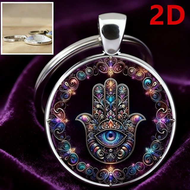 diffone Schlüsselanhänger, Handglas, böse Augen, Unisex - Bild 1