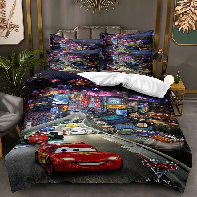 Dreiteiliges Kinder Bettwäsche-Set mit Lightning Cartoon Motiv für 150 cm Bettbreite - Bild 1