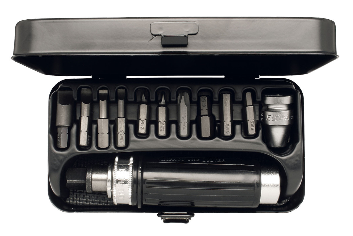 Elora Schlag-Schraubenlöser-Satz 12-teilig in Schwarz ELORA-3401-S12 - Bild 1