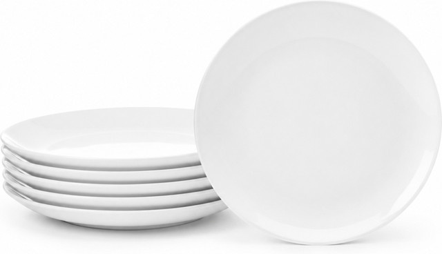 van Well Dessertteller New York aus Porzellan, weiß, 6er Pack, Durchmesser: 20,5 cm, Höhe: 2,4 cm - Bild 1