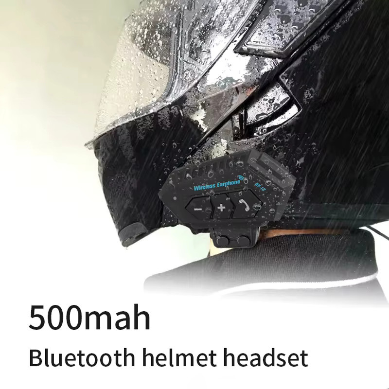 Kebidumei Motorrad Helm Headset mit Bluetooth 5.0, Drahtlose Freisprecheinrichtung in Schwarz, Wasserdichtes Stereo Musik Player System - Bild 3