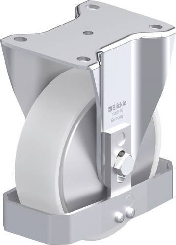 Blickle Stahlblech-Bockrolle BH-PO 160K-FA-FS in Weiß mit Kunststoffrad und 450kg Tragfähigkeit, Rad-Durchmesser: 160mm - Bild 1