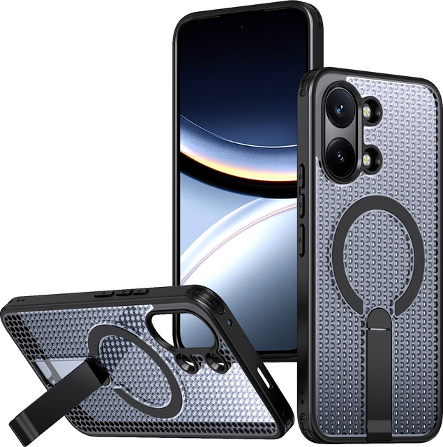 Magnetische Panzer-Handyhülle für Xiaomi Poco X8 Pro Max mit Kühlung und Wärmeableitung für Magsafe Metallhalterung in Schwarz oder Grau - Bild 1