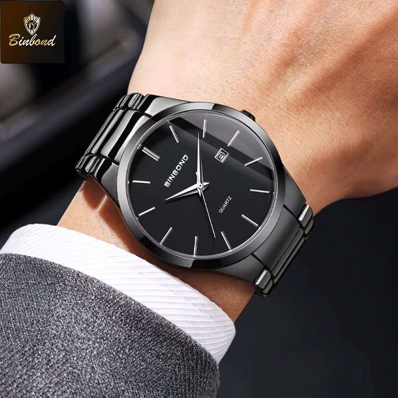 BINBOND Armbanduhr, Quarz, Edelstahl, Schwarz, Herren - Bild 2