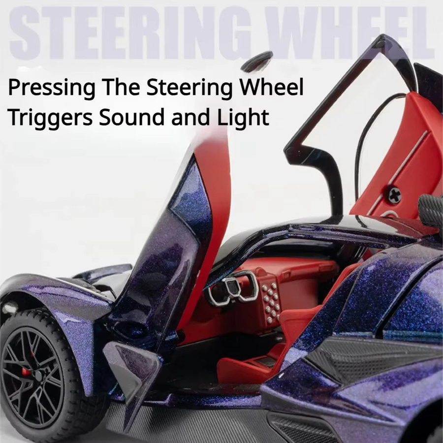 YBC YIBAICHENG Apollo EVO Legierung Sportwagen, Modell, Maßstab 1:24, mit Licht und Sound - Bild 2