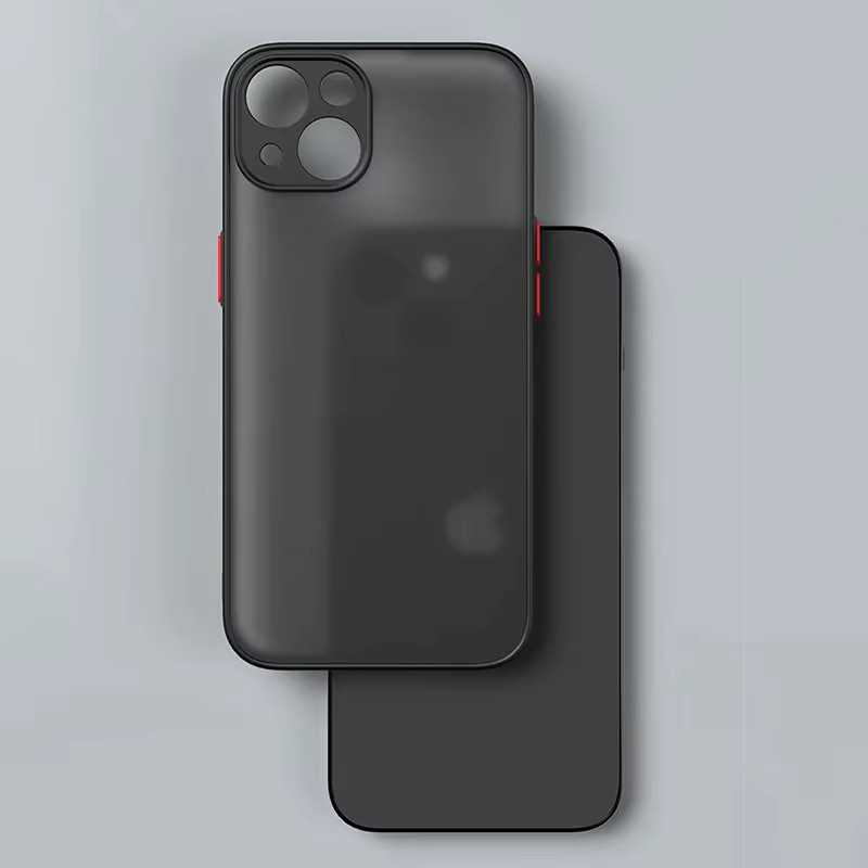 Mattierte Silikon-Handyhülle mit Rand für Apple iPhone 12 13 14 15 16 17 Pro Max Mini in Rot - Bild 2