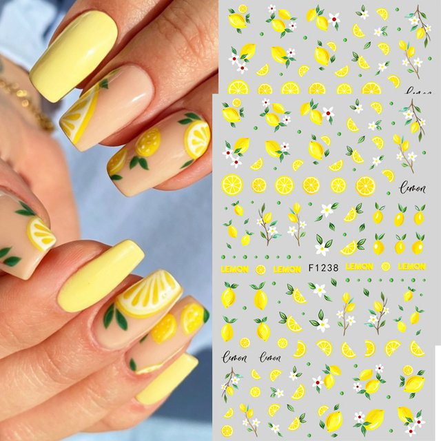 Full Beauty Nagelkunst-Aufkleber Zitronen, Glänzend - Bild 1