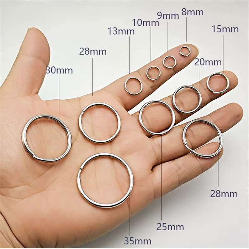 Schlüsselanhänger Ringe Edelstahl, Silber, 6-28 mm, Unisex - Bild 2