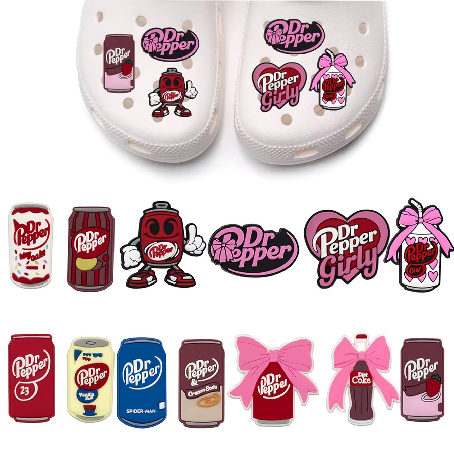 Potdemiel Schuh-Charms Dr Pepper Soda-Flaschen, PVC - Bild 3