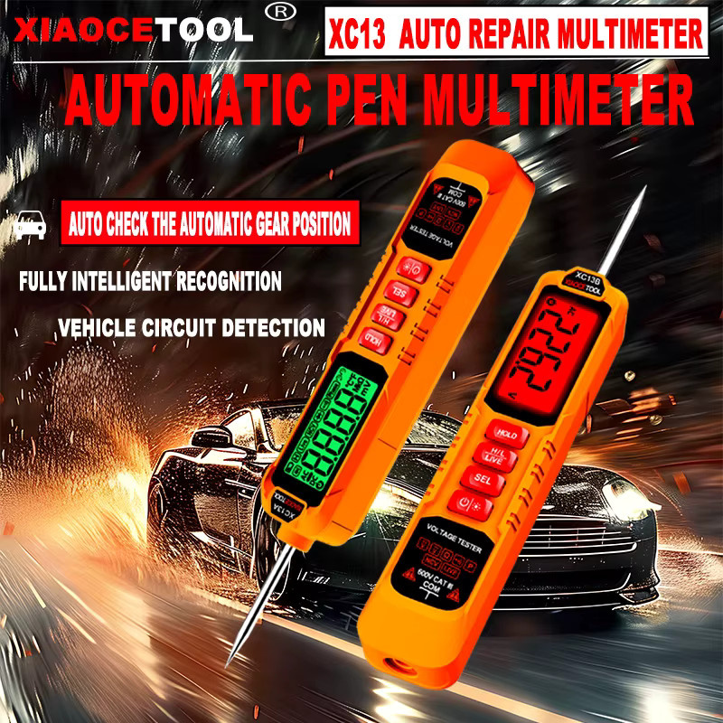 XIAOCETOOL Digitales Multimeter im Stifttyp, professionelles Messgerät mit 4000 Zählungen, berührungsloser AC/DC-Spannungs-, Ohm- und Diodentester, Orange - Bild 5