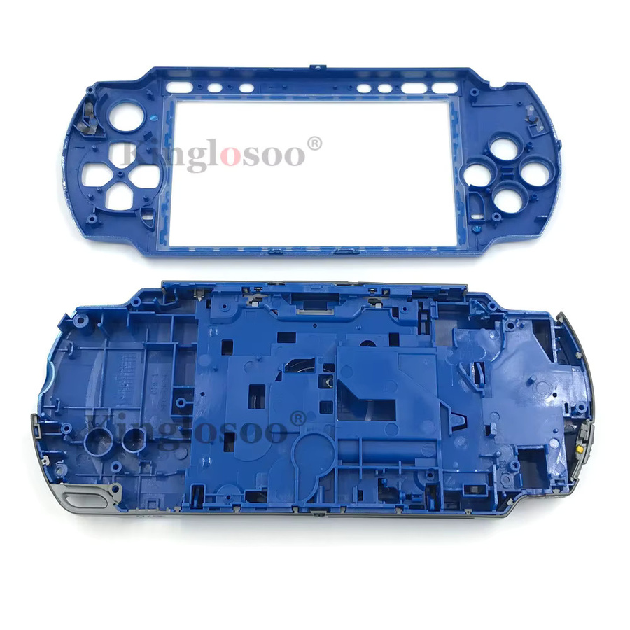 Kinglosoo Ersatzgehäuse für PSP 3000 Konsole mit Tasten-Set und Schrauben im Retro-Design in Gelb und Blau - Bild 2