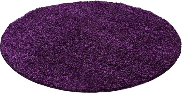 Kadima Design Hochflor Teppich RHEIN in Violett, rund, Durchmesser: 200 cm - Bild 1