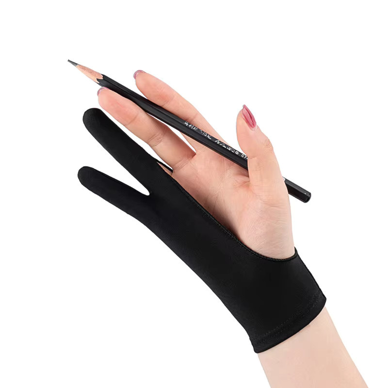 Anti-Touch Zwei-Finger Malhandschuh für Tablet und Digital Board in Schwarz - Bild 3