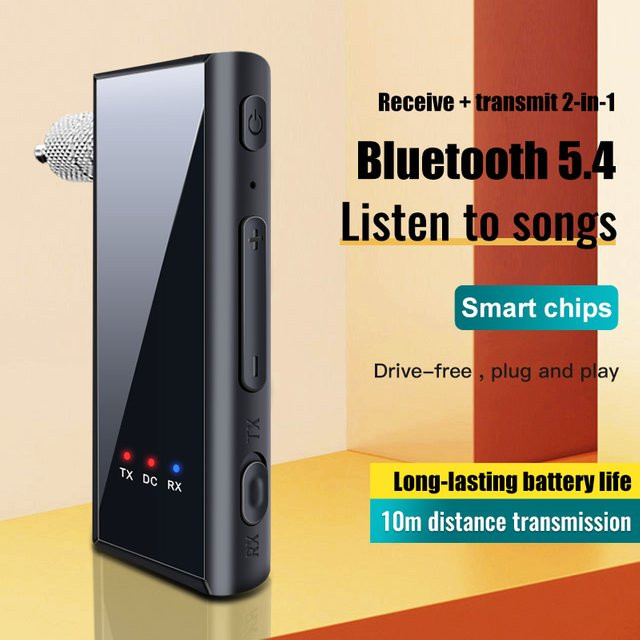 Kebidu Bluetooth 5.4 Audio-Receiver und Sender in Schwarz mit 3,5 mm AUX-Buchse und USB für Stereo-Musik und Freisprechanlagen an TV, PC oder im Auto - Bild 1