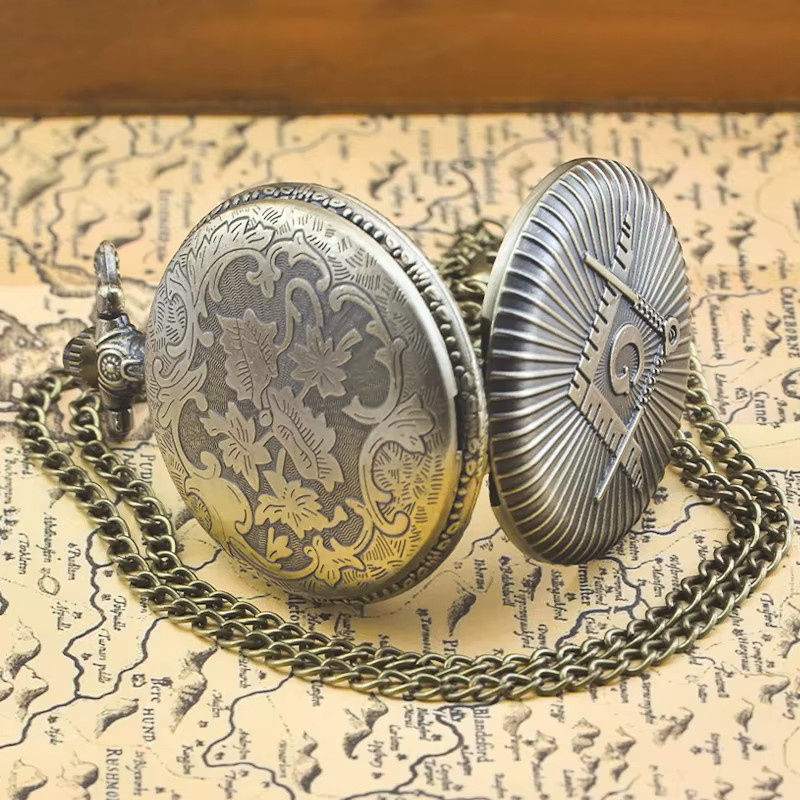 wecin Taschenuhr Halskettenanhänger, Quarz, Messing, Unisex - Bild 3