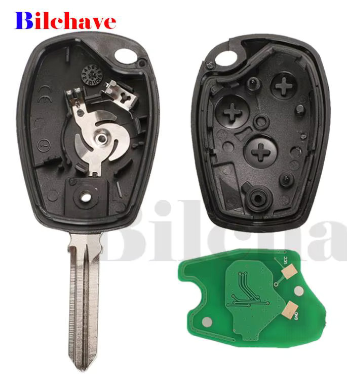 Jingyuqin Autoschlüssel Fernbedienung mit 3 Tasten und 433MHz PCF7946/7947/7952E Chip für Renault Trafic Vivaro Primastar Movano Dacia Smart in Schwarz - Bild 2