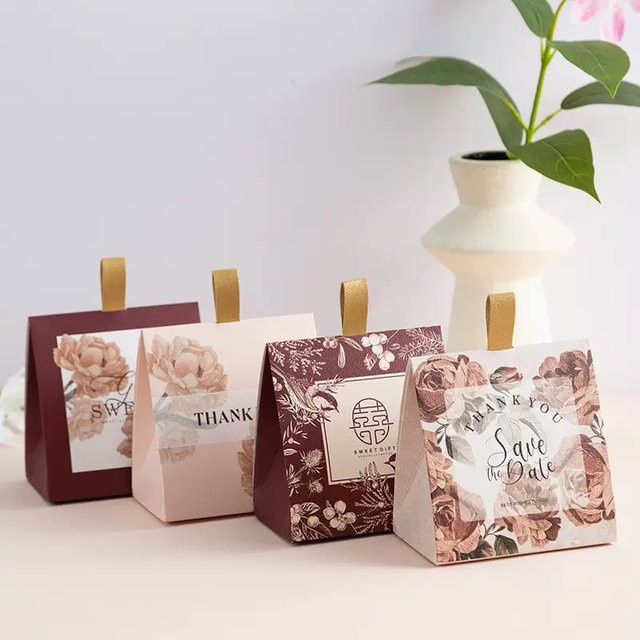 10 Stück Retro Geschenkboxen aus Papier für Hochzeiten und Süßigkeiten in europäischem Design - Bild 1